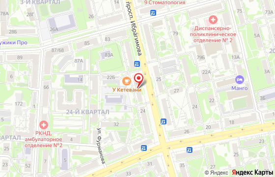 Карта: Казань, проспект Ибрагимова, д. 22, помещ. 1030