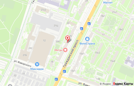 Карта: г. Санкт-Петербург, Гражданский пр., д. 20