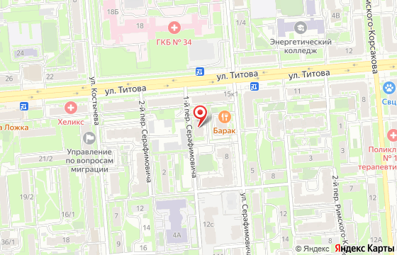 Карта: Новосибирск, ул. Серафимовича, 6