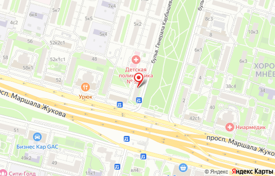 Карта: Карбышева, 1