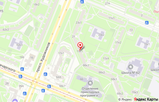 Карта: Художников проспект, 19 к1