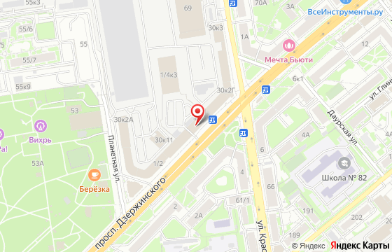 Карта: Новосибирск, Проспект Дзержинского 1/4