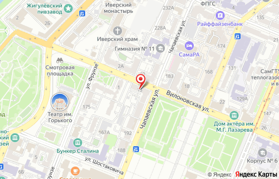 Карта: Самара, ул. Вилоновская, 13