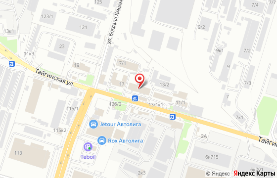 Карта: Новосибирск, ул. Тайгинская 15, 3 этаж, офис 138