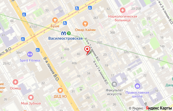 Карта: ул. 7-я линия В.О., д. 40