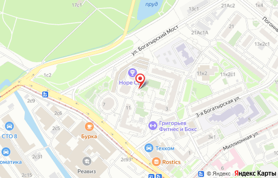 Карта: ул. Краснобогатырская д.9 строение 2