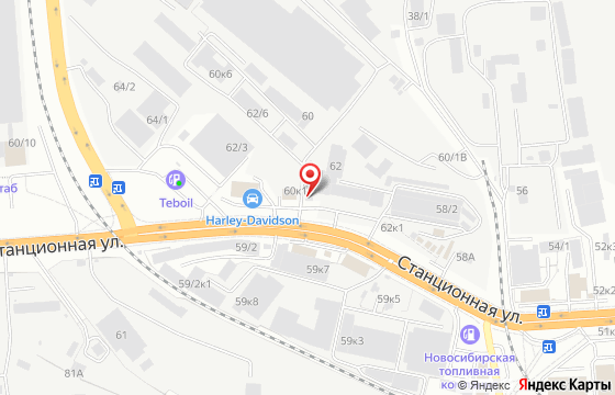 Карта: Новосибирск, ул. Станционная, 60
