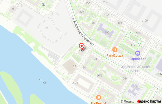 Карта: Новосибирск, ул. В. Заровного, д.22