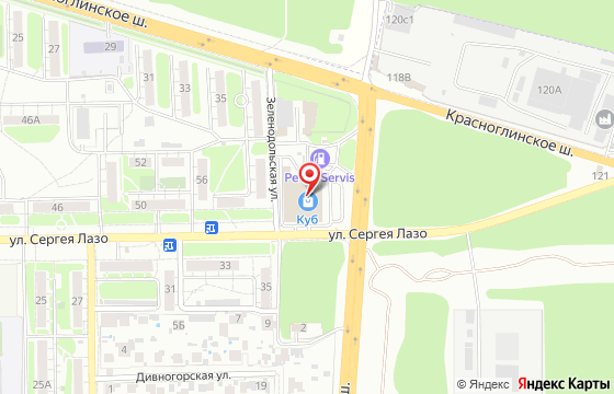 Карта: Самара, пос. Управленческий, ул. Сергея Лазо, 62, офис 201