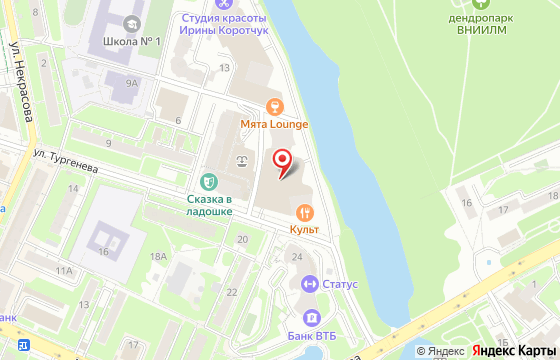 Карта: Московская область, г. Пушкино, ул. Тургенева, д. 15