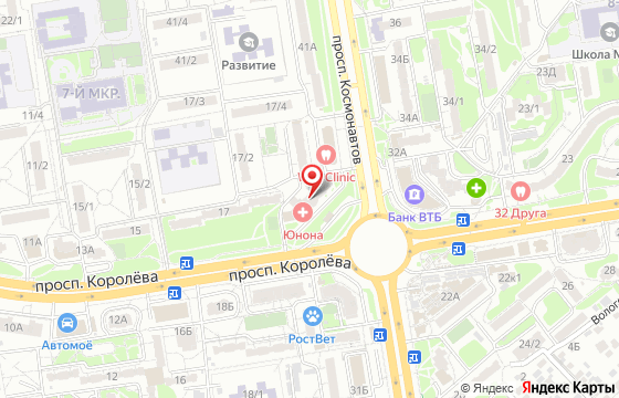 Карта: Ростов-на-Дону, пр. Космонавтов 37