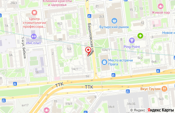Карта: ул Башиловская , д.1, корп.1