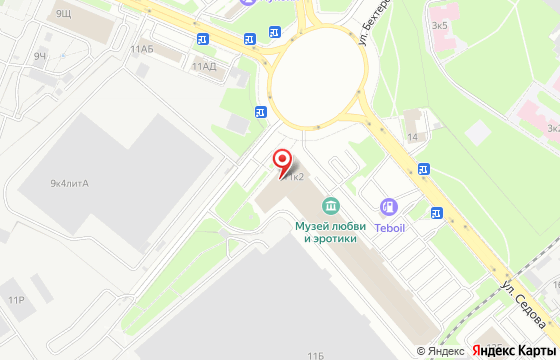 Карта: Санкт-Петербург, ул. Седова д.11, к.2, лит А, офис 412