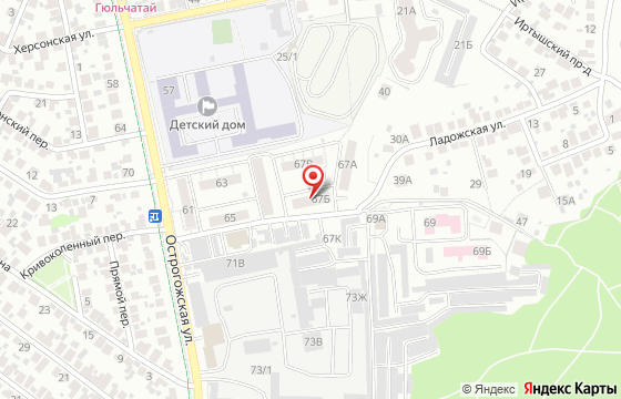 Карта: г. Воронеж, Острогожская улица, 67Б