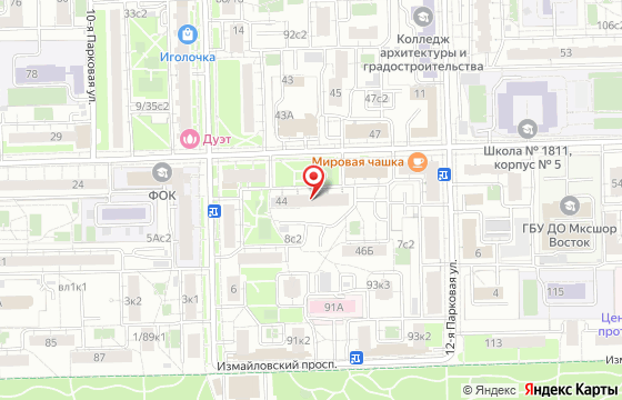 Карта: Нижняя Первомайская, 44