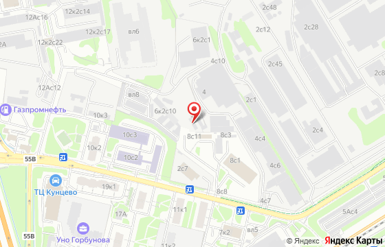 Карта: Москва, ул. Горбунова, 6к2с8