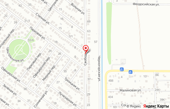 Карта: Краснодар, п. Знаменский, ул. Свободная, 27/1