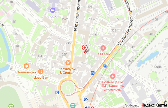 Карта: Нарвский проспект, 22