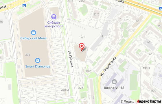Карта: Новосибирск, ул. Федосеева, д. 8