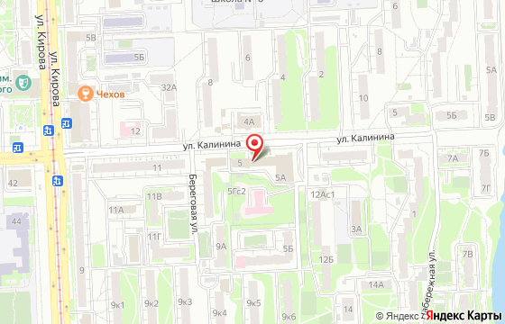 Карта: г. Челябинск, ул. Калинина, 5