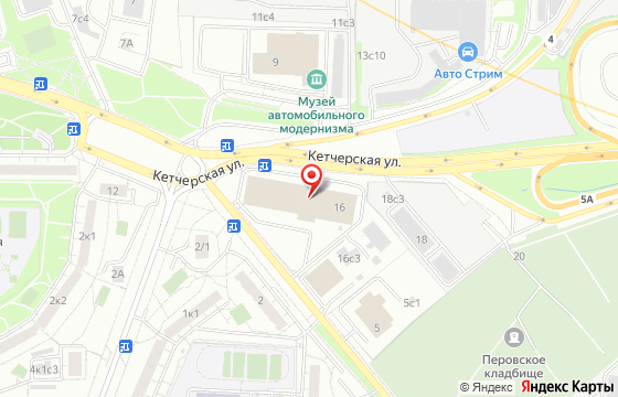 Карта: Москва, ул. Кетчерская, д. 16, оф. 367 А