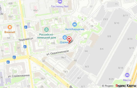 Карта: г. Новосибирск, улица Орджоникидзе 47, офис 104