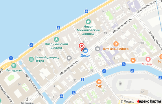 Карта: г. Санкт-Петербург, ул. Миллионная, 23