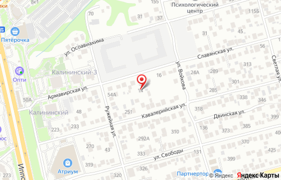 Карта: Новосибирск, ул. Славянская, 14