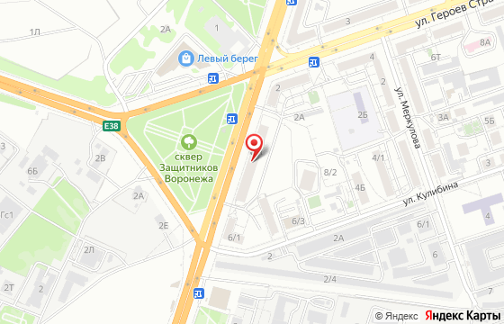 Карта: Воронеж, Ленинский проспект, д.8/1