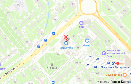 Карта: Проспект Ветеранов 36 к.2