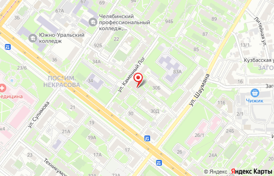 Карта: Челябинск, ул. Доватора, 32Б, офис 5