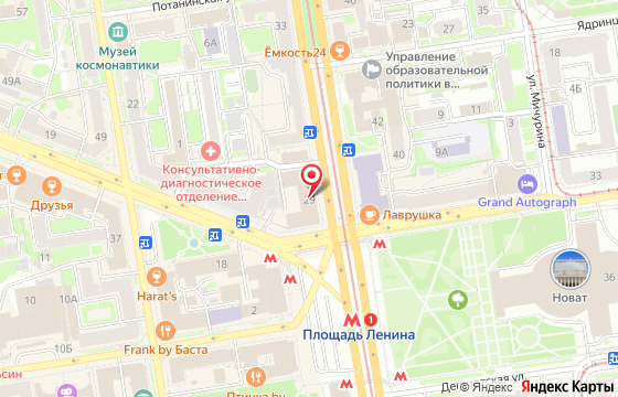 Карта: Новосибирск, Красный проспект 29, офис 26