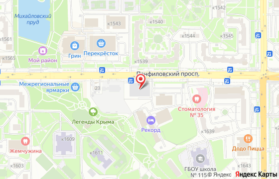 Карта: Панфиловский проспект, 21