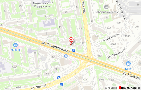 Карта: Новосибирск, ул. Кошурникова д. 11/1 офис 201