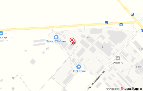 Карта: Московская обл., г. Чехов, Промышленная улица, 21