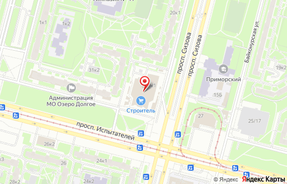 Карта: Испытателей проспект, 29 к1