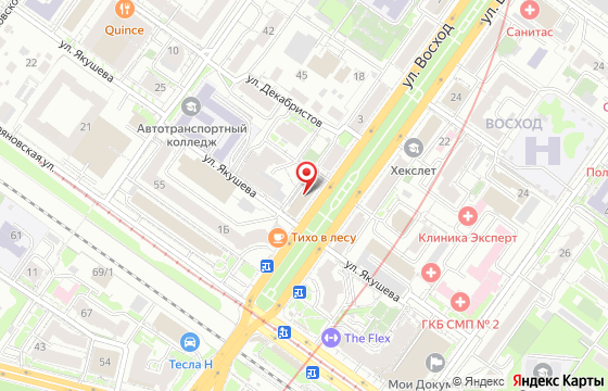 Карта: Новосибирск, ул. Восход, 1а