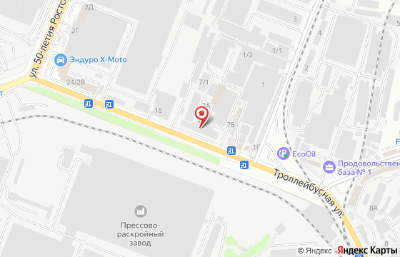 Карта: Ростов-на-Дону, ул. Троллейбусная, 16в