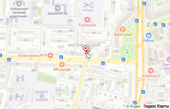 Карта: г. Краснодар, улица Атарбекова, 43