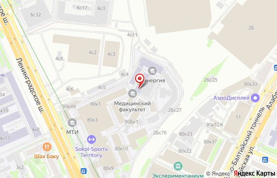 Карта: Ленинградский проспект, 80 к Д