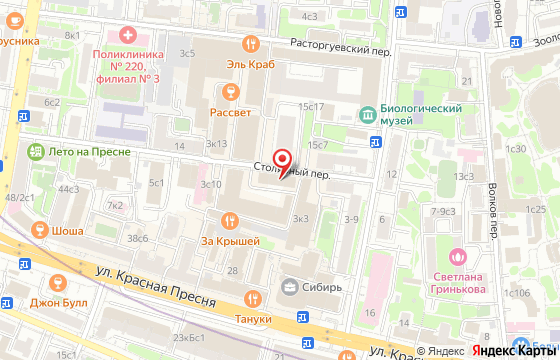 Карта: Столярный переулок, 3 к5
