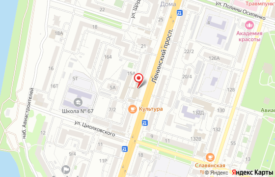 Карта: Воронеж, Ленинский проспект, д. 15
