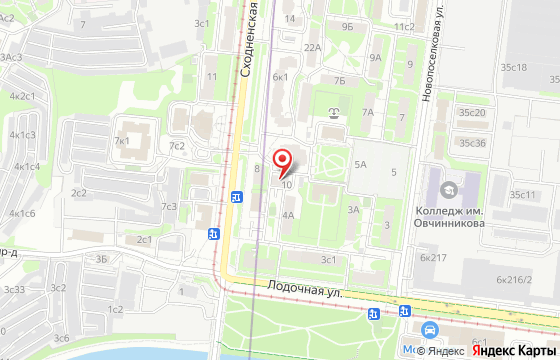 Карта: ул. Сходненская, д. 10