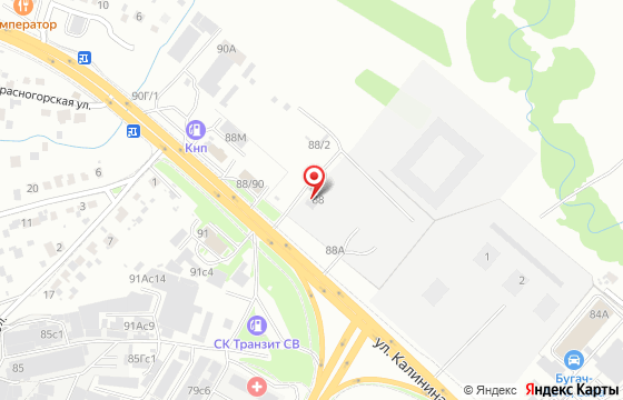 Карта: г. Красноярск, ул. Калинина, д. 88