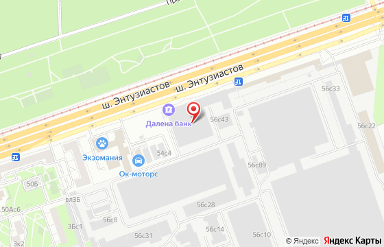 Карта: Энтузиастов шоссе, 56 ст32