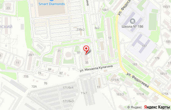 Карта: Новосибирск, ул. М. Кулагина, 35