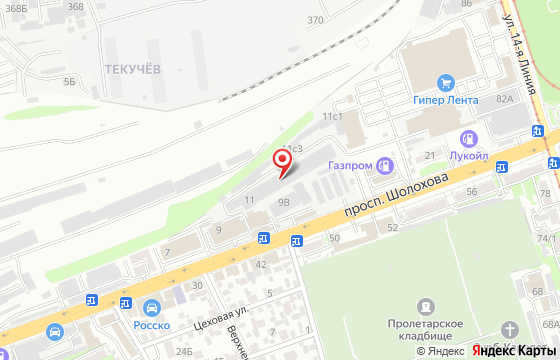 Карта: Ростов-на-Дону, пр-т Шолохова 11-19А, оф. 129